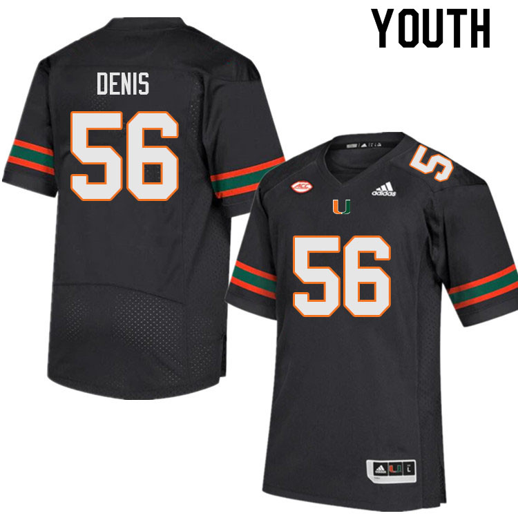 Youth #56 Jonathan Denis Miami Hurricanes College Football Jerseys Sale-Black - Click Image to Close